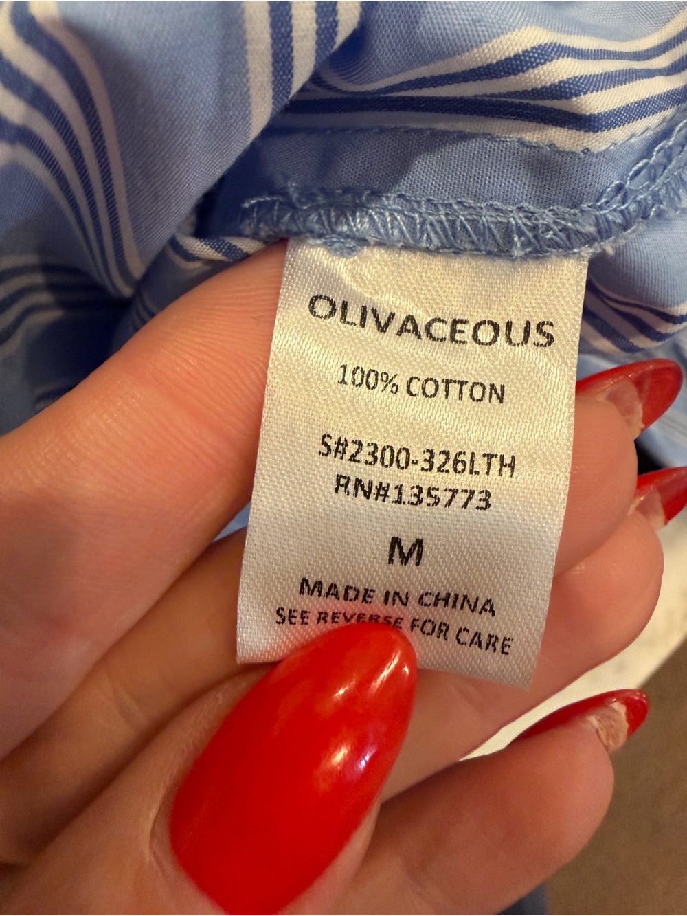 OLIVACEOUS Relaxed Blue Stripe Button-Down Shirt - Picture 7 of 7
